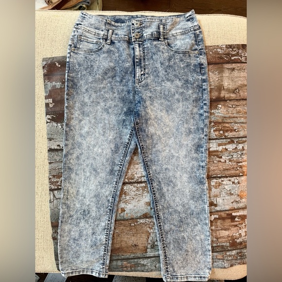 No Boundaries Acid Wash Women Jeans - Blue - Picture 1 of 5